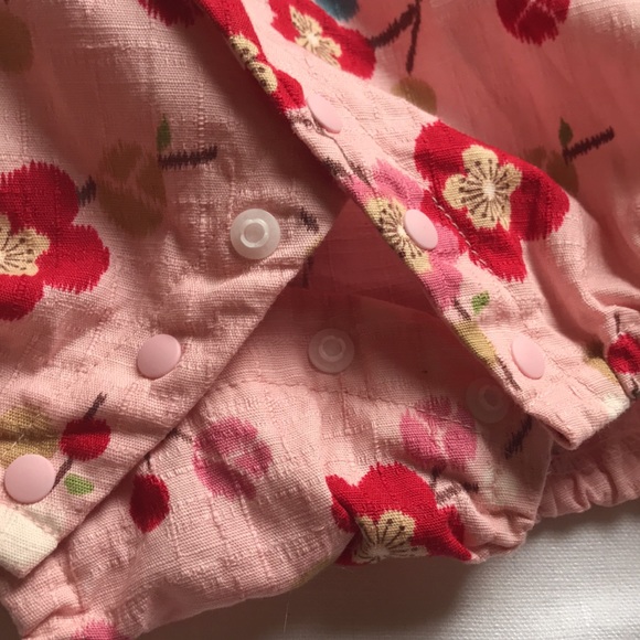 Cherry Blossom Kimono Style Wrap Around Romper - Picture 5 of 8